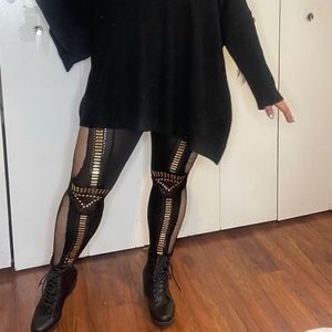 Aztec beaded leggings